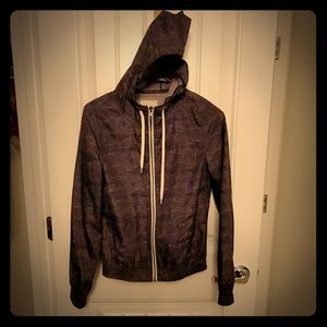 Light weight gray hooded jacket